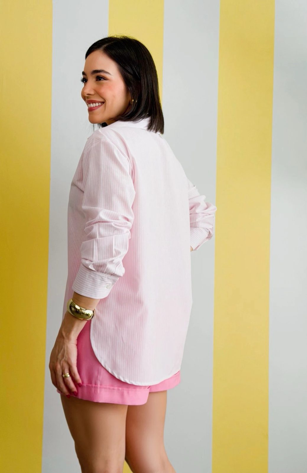 Camisa Listrada rosa