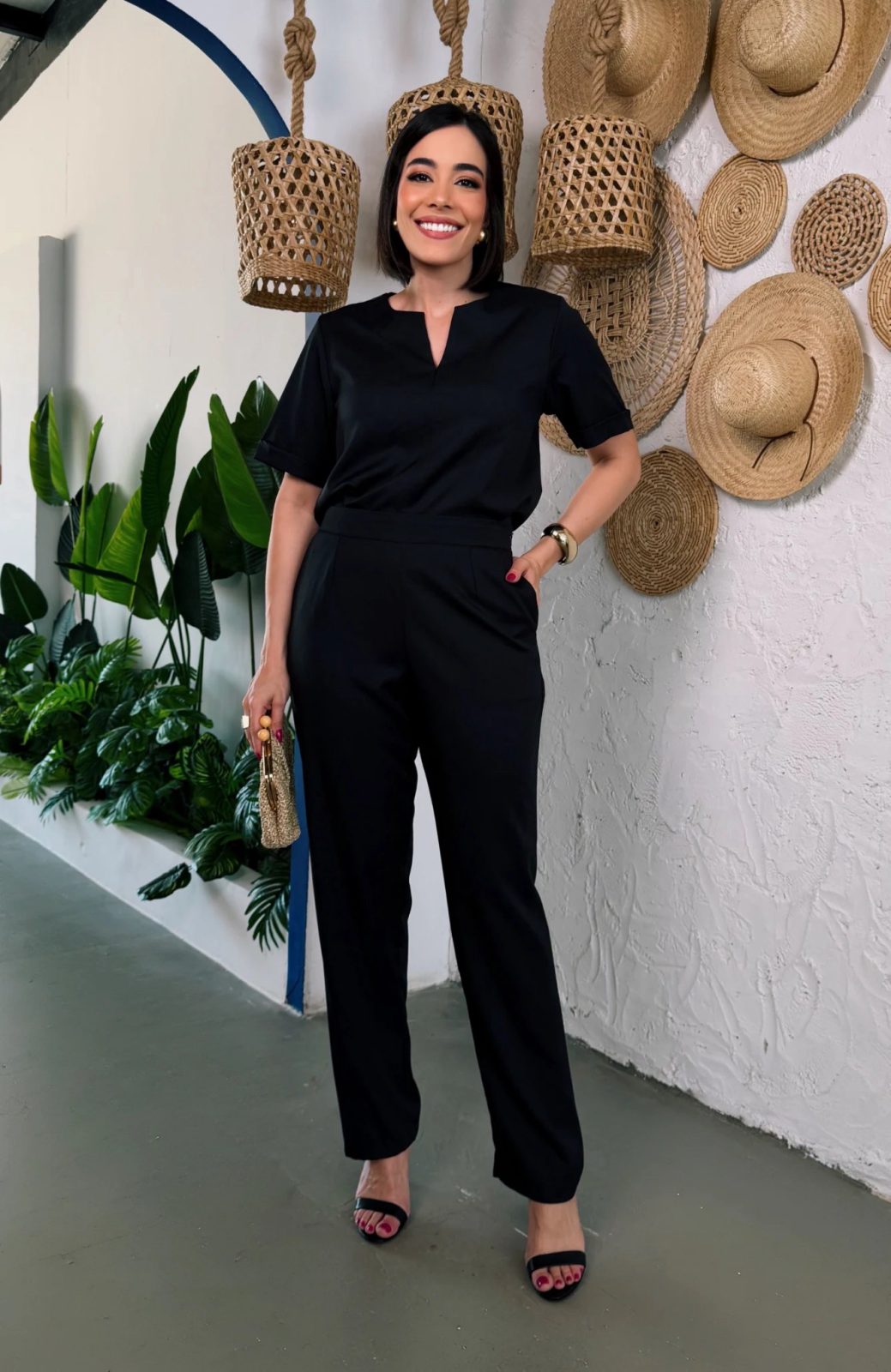 Conjunto Crepe preto