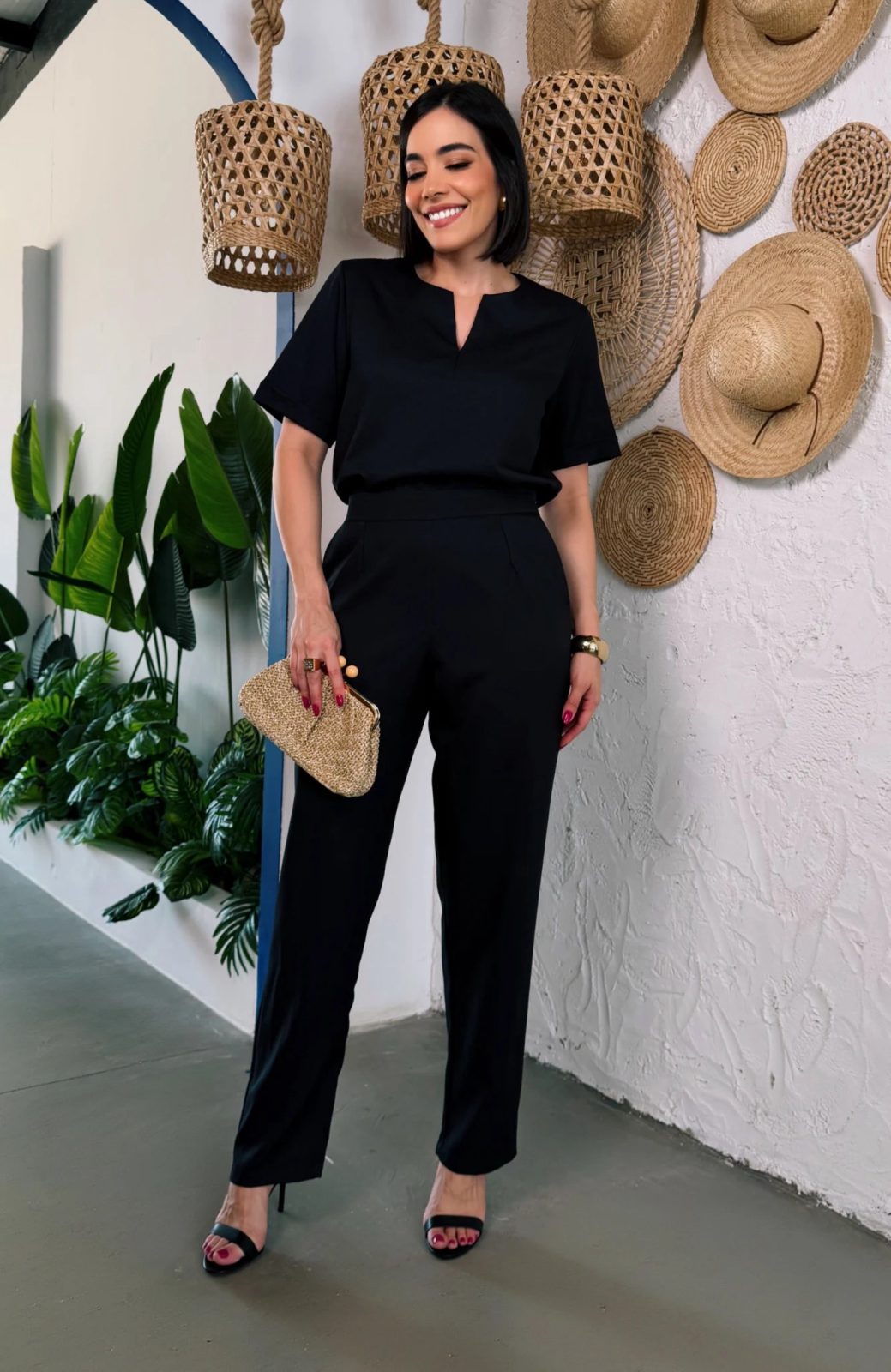 Conjunto Crepe preto