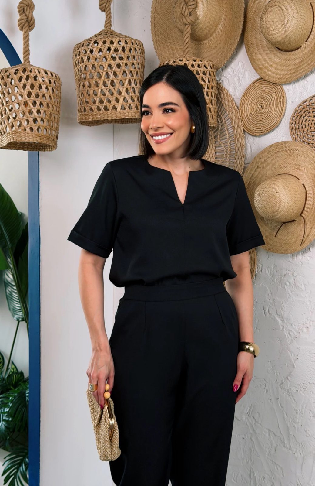 Conjunto Crepe preto