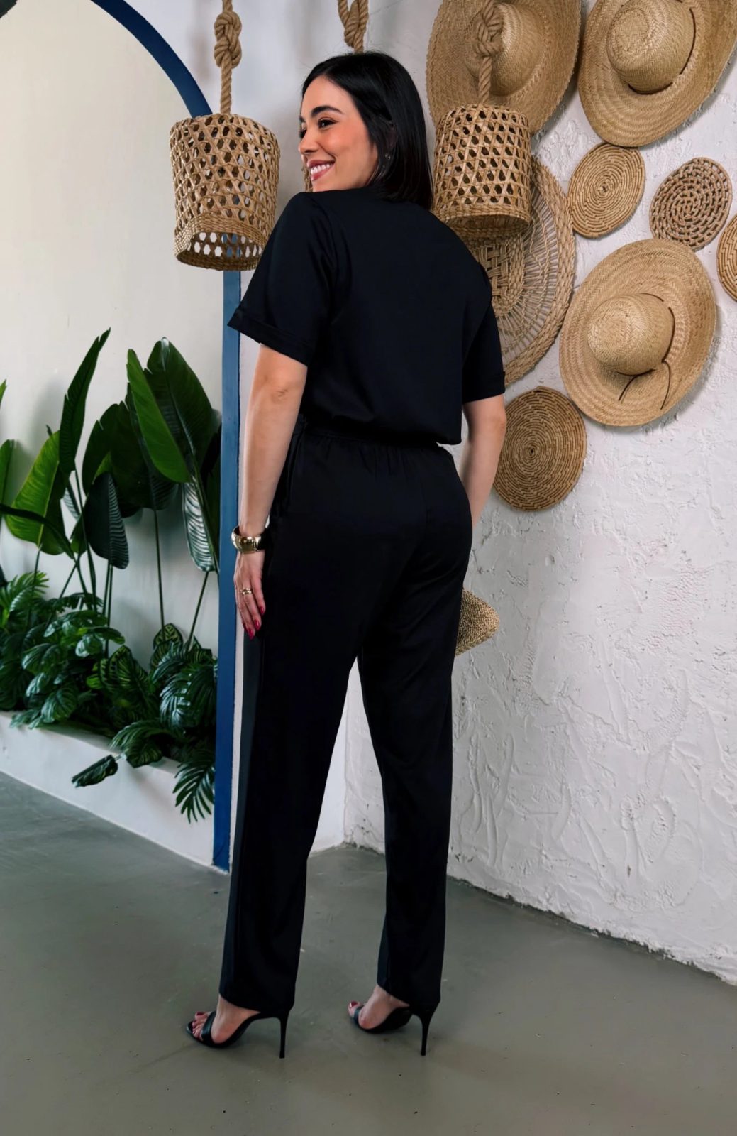 Conjunto Crepe preto
