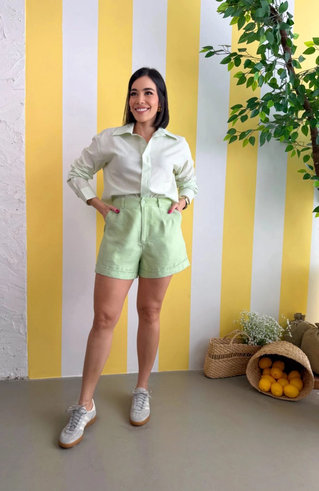 Short Viscose verde