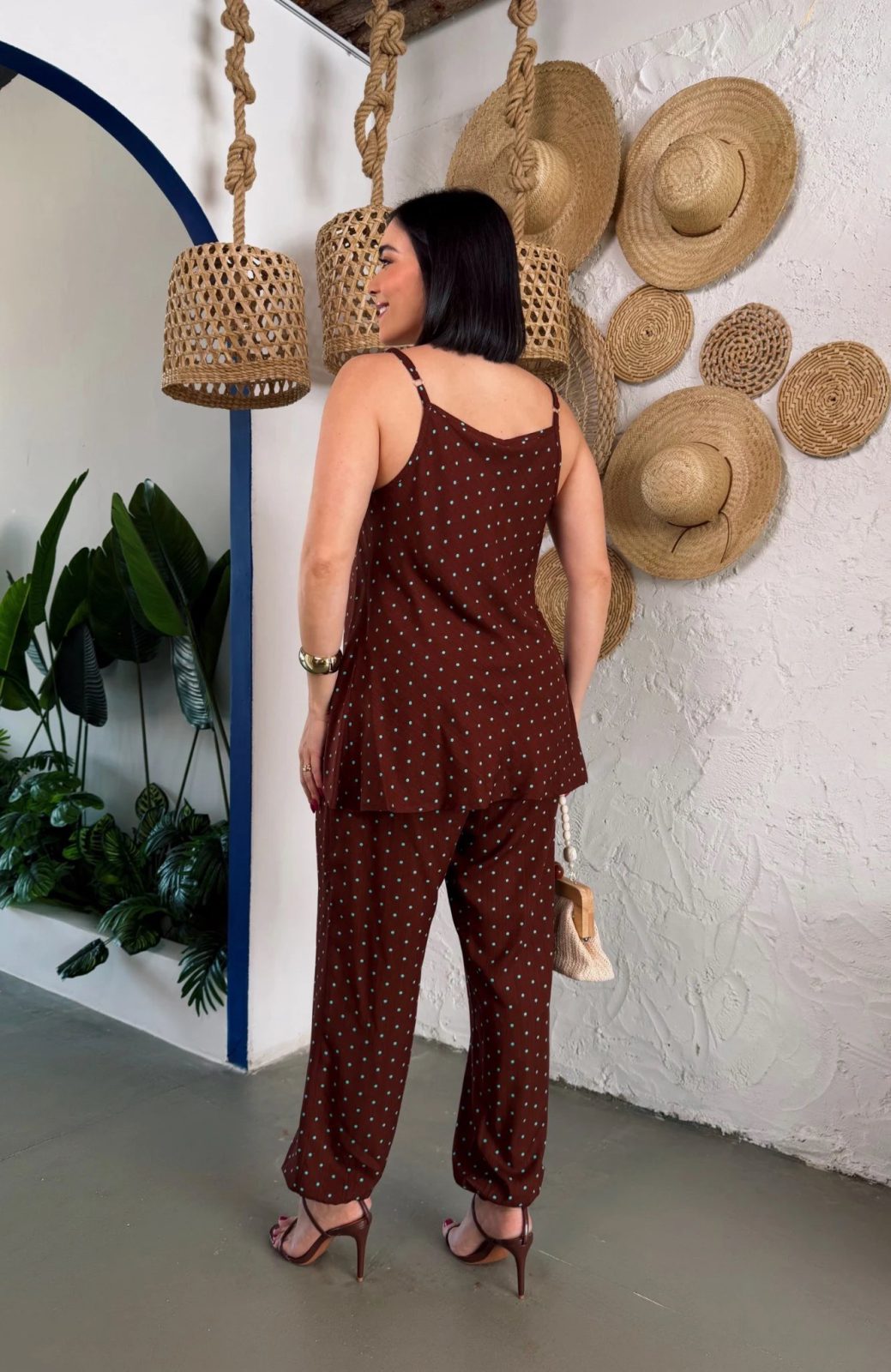 Conjunto Poá poá azul