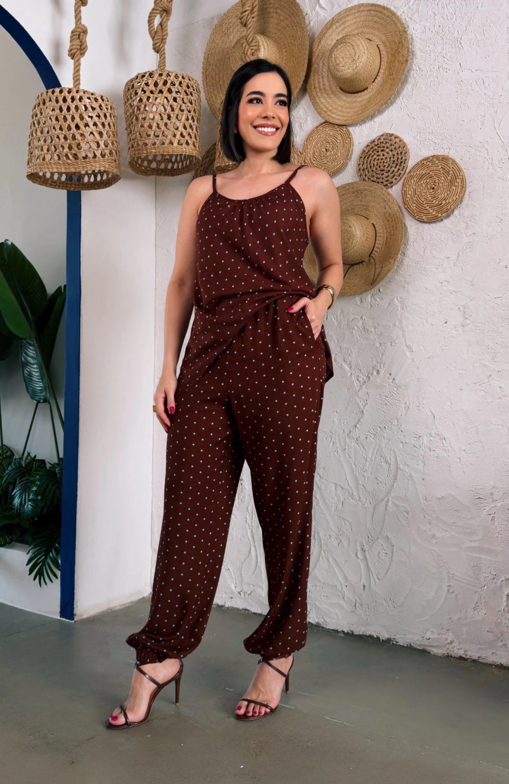 Conjunto Poá poá azul