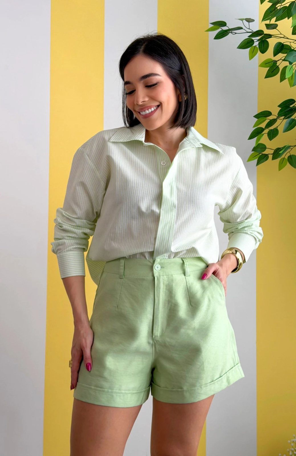 Short Viscose verde
