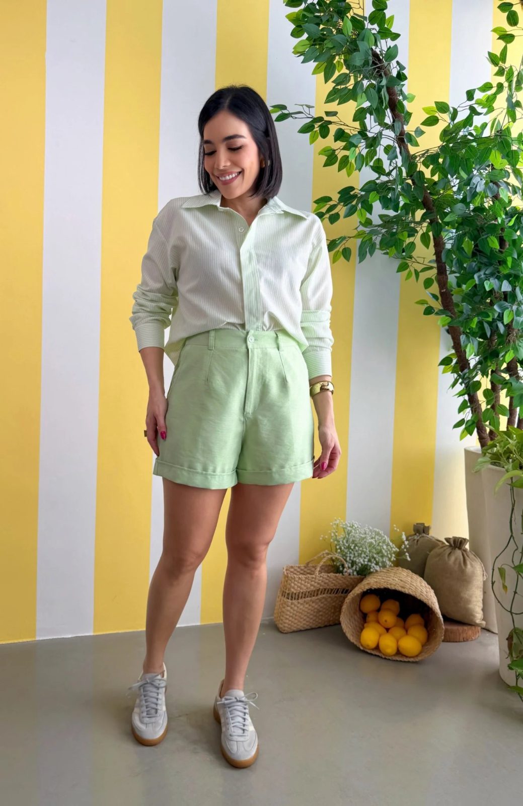 Short Viscose verde